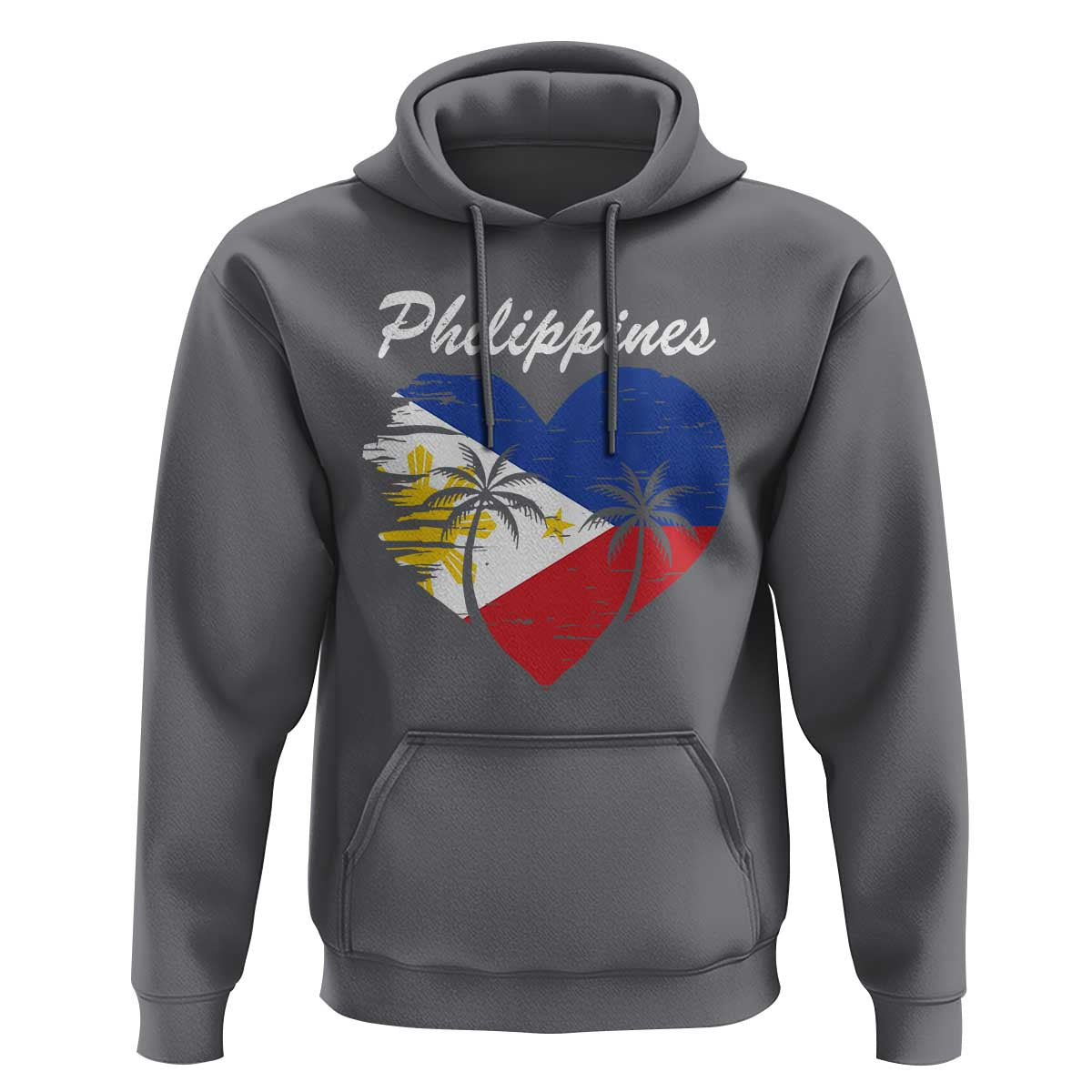Filipino Pride Hoodie Pinoy Vintage Philippines Flag Heart - Wonder Print Shop
