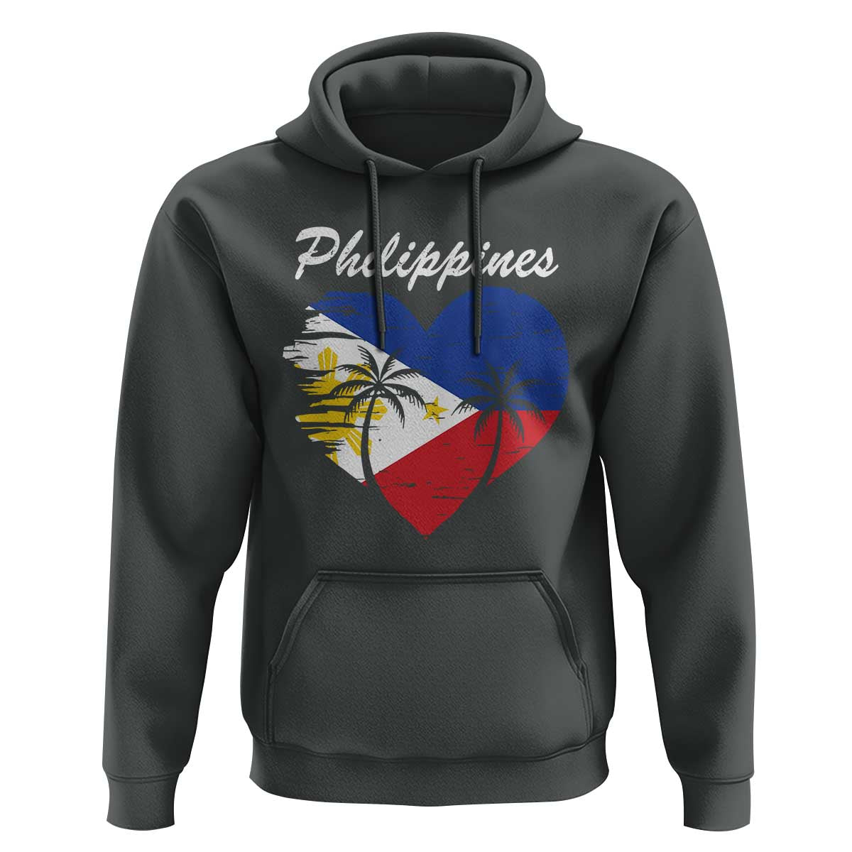 Filipino Pride Hoodie Pinoy Vintage Philippines Flag Heart - Wonder Print Shop