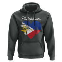 Filipino Pride Hoodie Pinoy Vintage Philippines Flag Heart - Wonder Print Shop