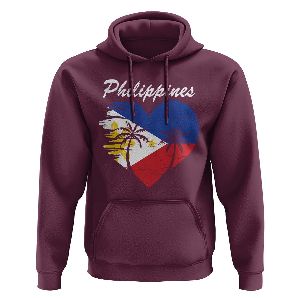 Filipino Pride Hoodie Pinoy Vintage Philippines Flag Heart - Wonder Print Shop