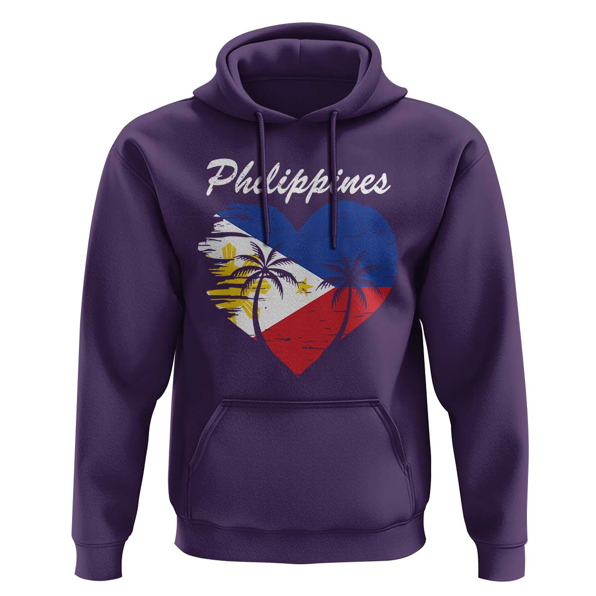 Filipino Pride Hoodie Pinoy Vintage Philippines Flag Heart - Wonder Print Shop