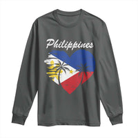 Filipino Pride Long Sleeve Shirt Pinoy Vintage Philippines Flag Heart - Wonder Print Shop