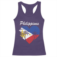 Filipino Pride Racerback Tank Top Pinoy Vintage Philippines Flag Heart - Wonder Print Shop