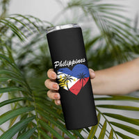 Filipino Pride Skinny Tumbler Pinoy Vintage Philippines Flag Heart - Wonder Print Shop