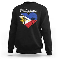 Filipino Pride Sweatshirt Pinoy Vintage Philippines Flag Heart - Wonder Print Shop