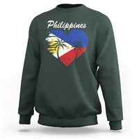 Filipino Pride Sweatshirt Pinoy Vintage Philippines Flag Heart - Wonder Print Shop
