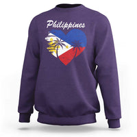 Filipino Pride Sweatshirt Pinoy Vintage Philippines Flag Heart - Wonder Print Shop
