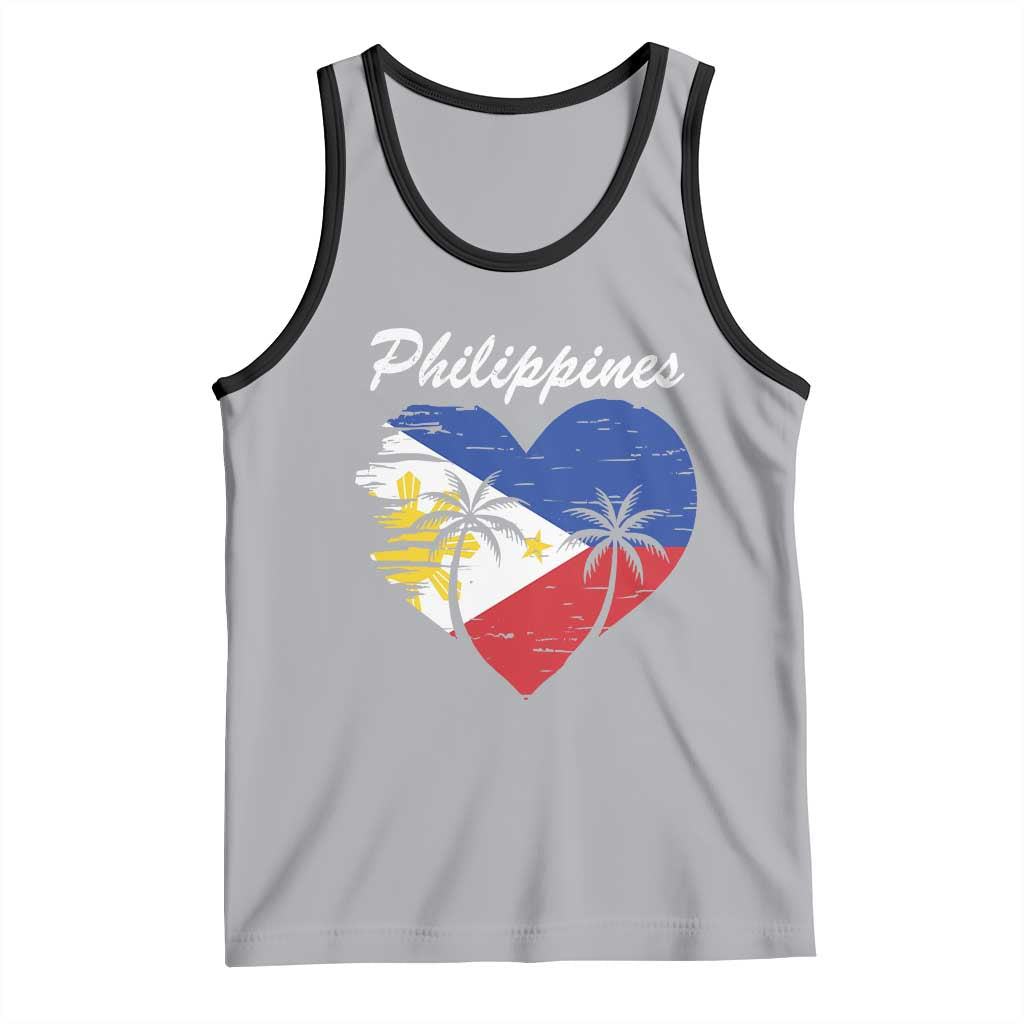 Filipino Pride Tank Top Pinoy Vintage Philippines Flag Heart - Wonder Print Shop