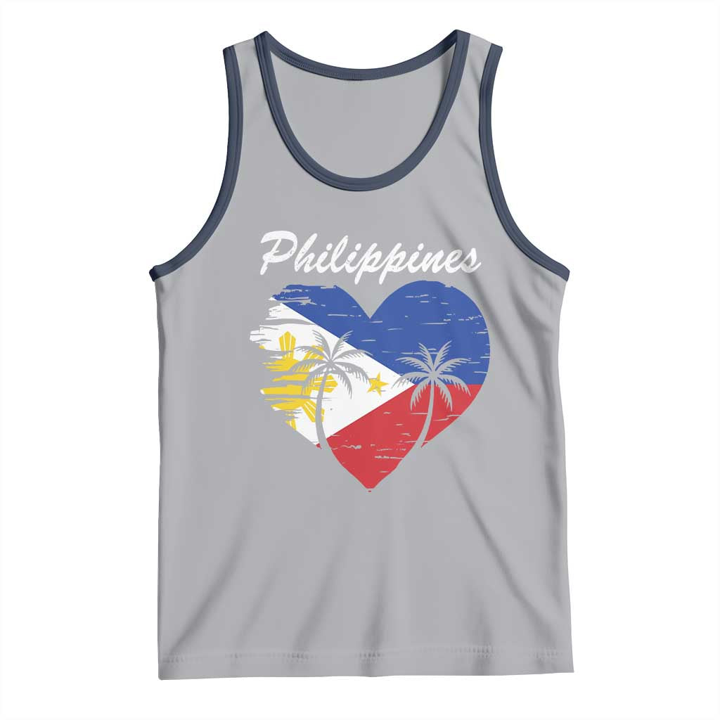 Filipino Pride Tank Top Pinoy Vintage Philippines Flag Heart - Wonder Print Shop