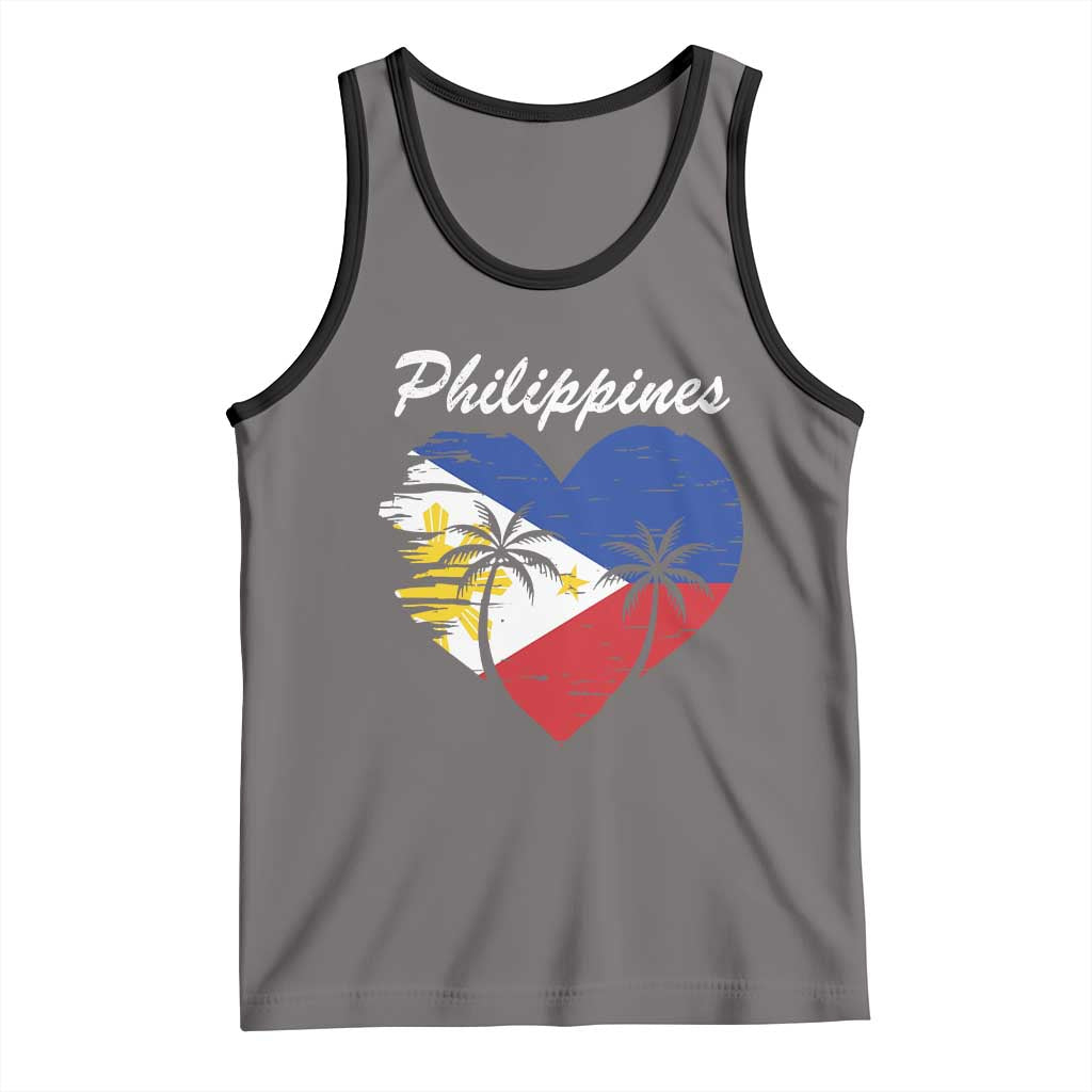 Filipino Pride Tank Top Pinoy Vintage Philippines Flag Heart - Wonder Print Shop
