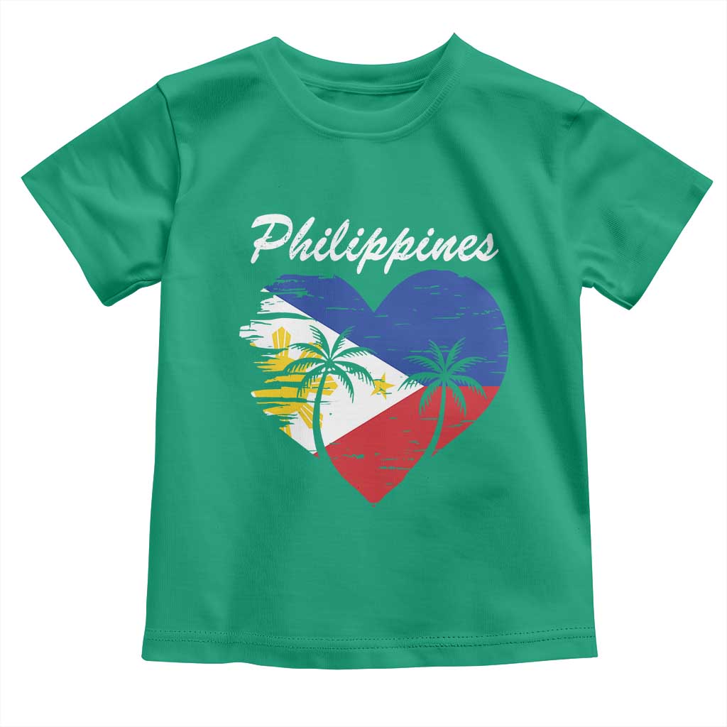 Filipino Pride Toddler T Shirt Pinoy Vintage Philippines Flag Heart - Wonder Print Shop