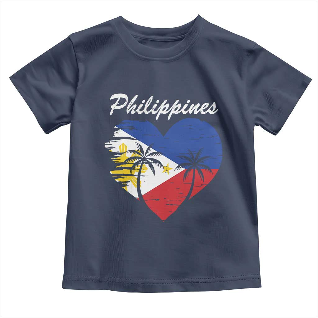 Filipino Pride Toddler T Shirt Pinoy Vintage Philippines Flag Heart - Wonder Print Shop