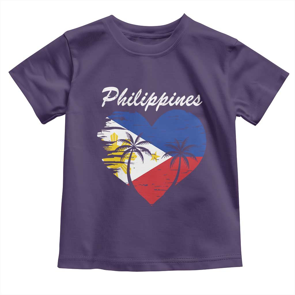 Filipino Pride Toddler T Shirt Pinoy Vintage Philippines Flag Heart - Wonder Print Shop