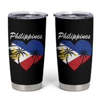 Filipino Pride Tumbler Cup Pinoy Vintage Philippines Flag Heart - Wonder Print Shop
