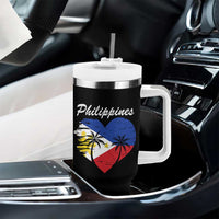 Filipino Pride Tumbler With Handle Pinoy Vintage Philippines Flag Heart - Wonder Print Shop