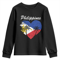Filipino Pride Youth Sweatshirt Pinoy Vintage Philippines Flag Heart - Wonder Print Shop