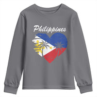 Filipino Pride Youth Sweatshirt Pinoy Vintage Philippines Flag Heart - Wonder Print Shop