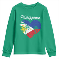 Filipino Pride Youth Sweatshirt Pinoy Vintage Philippines Flag Heart - Wonder Print Shop