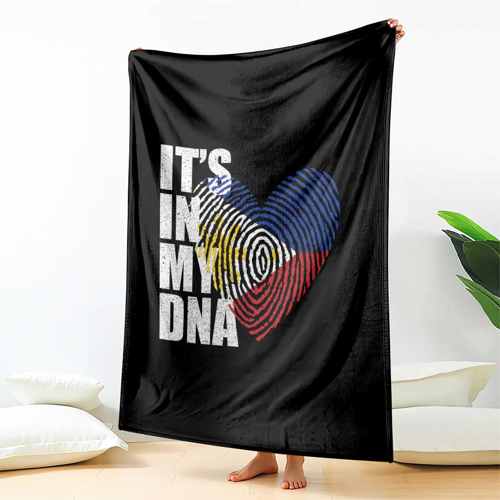 Filipino Pride Throw Blanket Its In My DNA Patriotic Philippines Flag - Wonder Print Shop