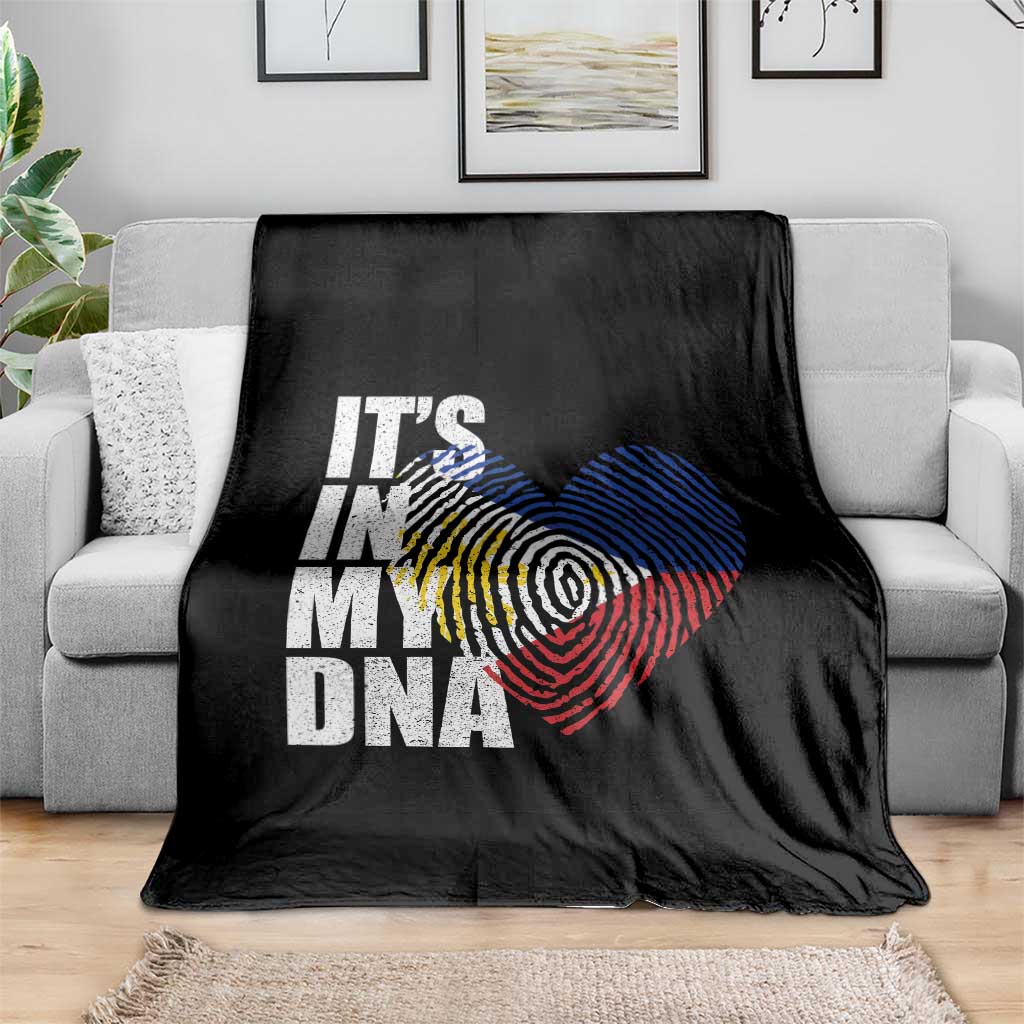 Filipino Pride Throw Blanket Its In My DNA Patriotic Philippines Flag - Wonder Print Shop