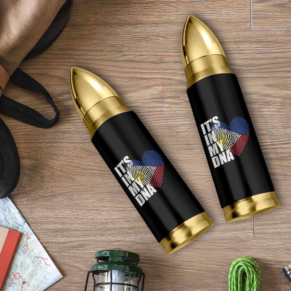 Filipino Pride Bullet Tumbler Its In My DNA Patriotic Philippines Flag - Wonder Print Shop