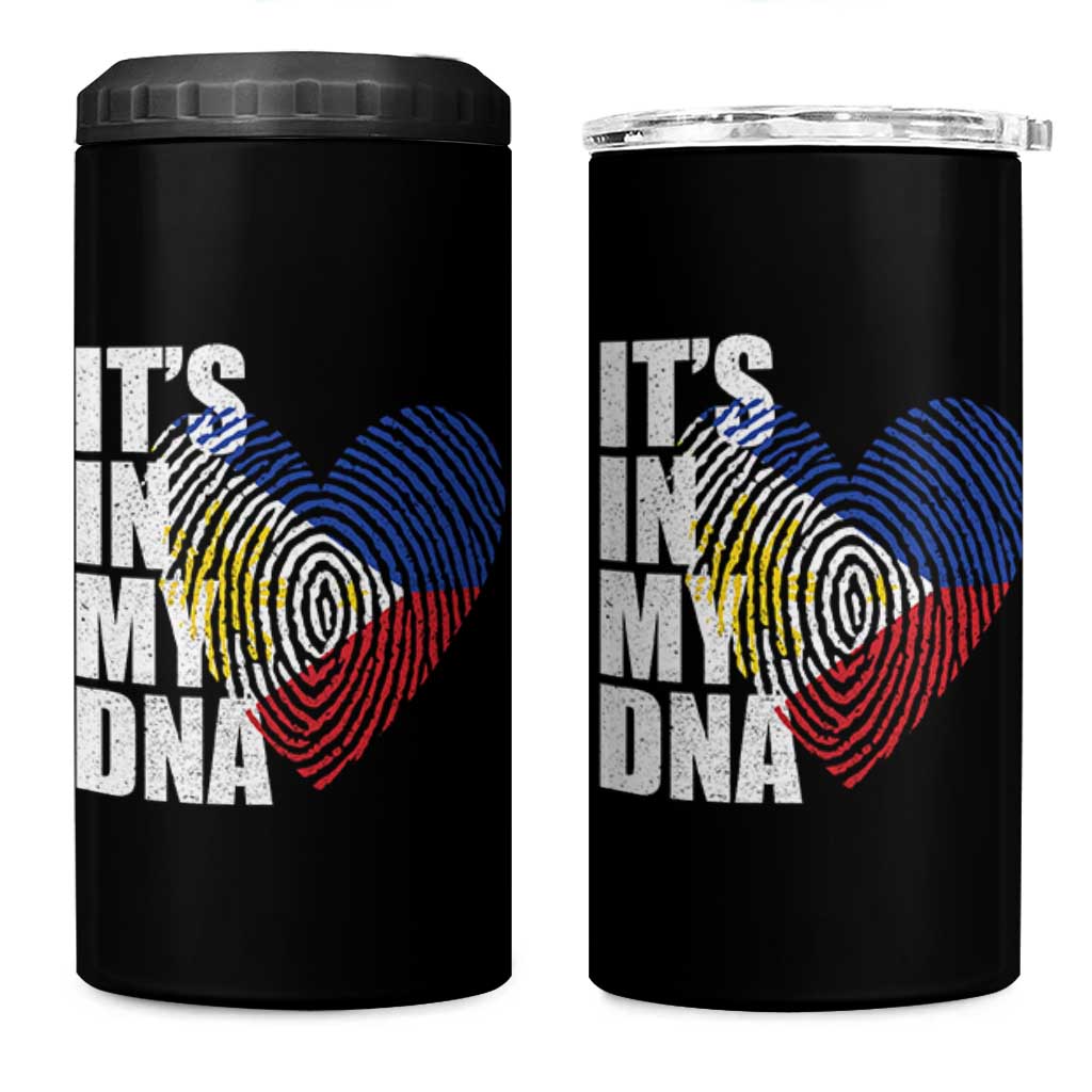 Filipino Pride 4 in 1 Can Cooler Tumbler Its In My DNA Patriotic Philippines Flag - Wonder Print Shop