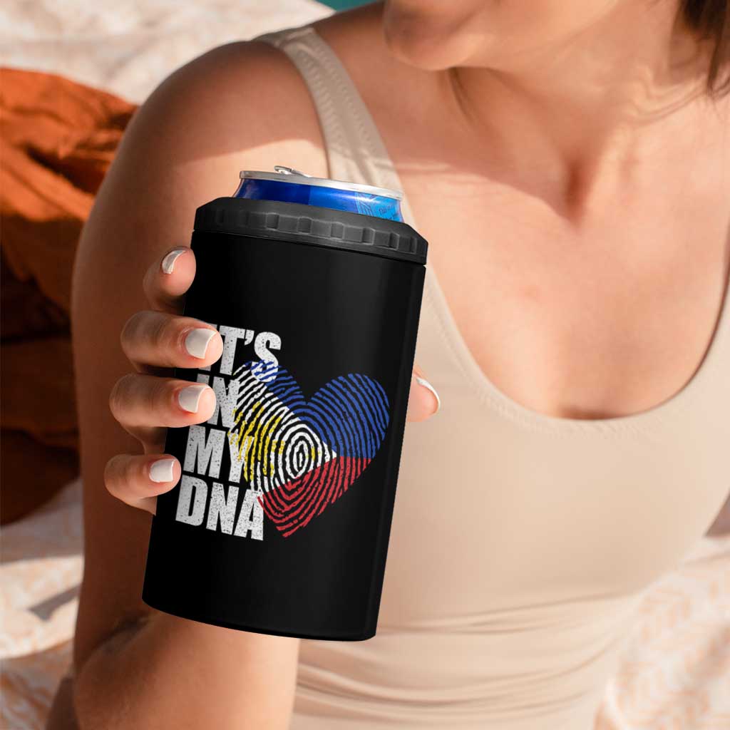 Filipino Pride 4 in 1 Can Cooler Tumbler Its In My DNA Patriotic Philippines Flag - Wonder Print Shop