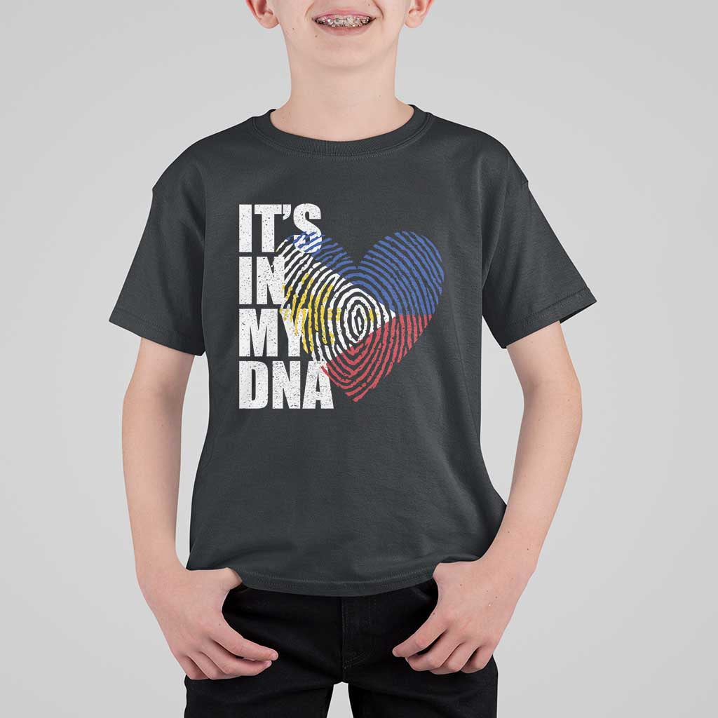 Filipino Pride T Shirt For Kid Its In My DNA Patriotic Philippines Flag - Wonder Print Shop