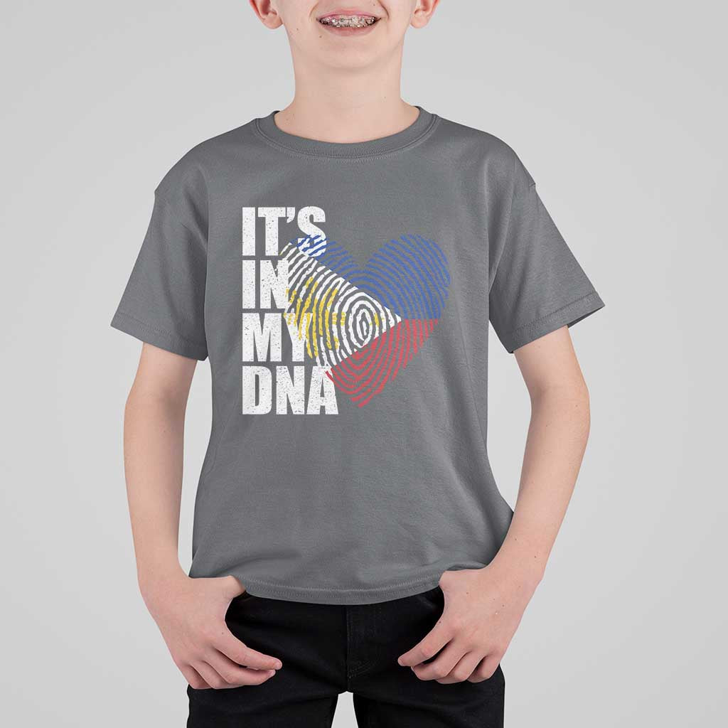 Filipino Pride T Shirt For Kid Its In My DNA Patriotic Philippines Flag - Wonder Print Shop