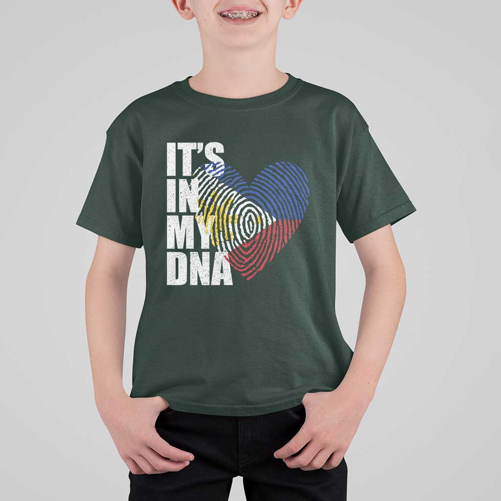 Filipino Pride T Shirt For Kid Its In My DNA Patriotic Philippines Flag - Wonder Print Shop