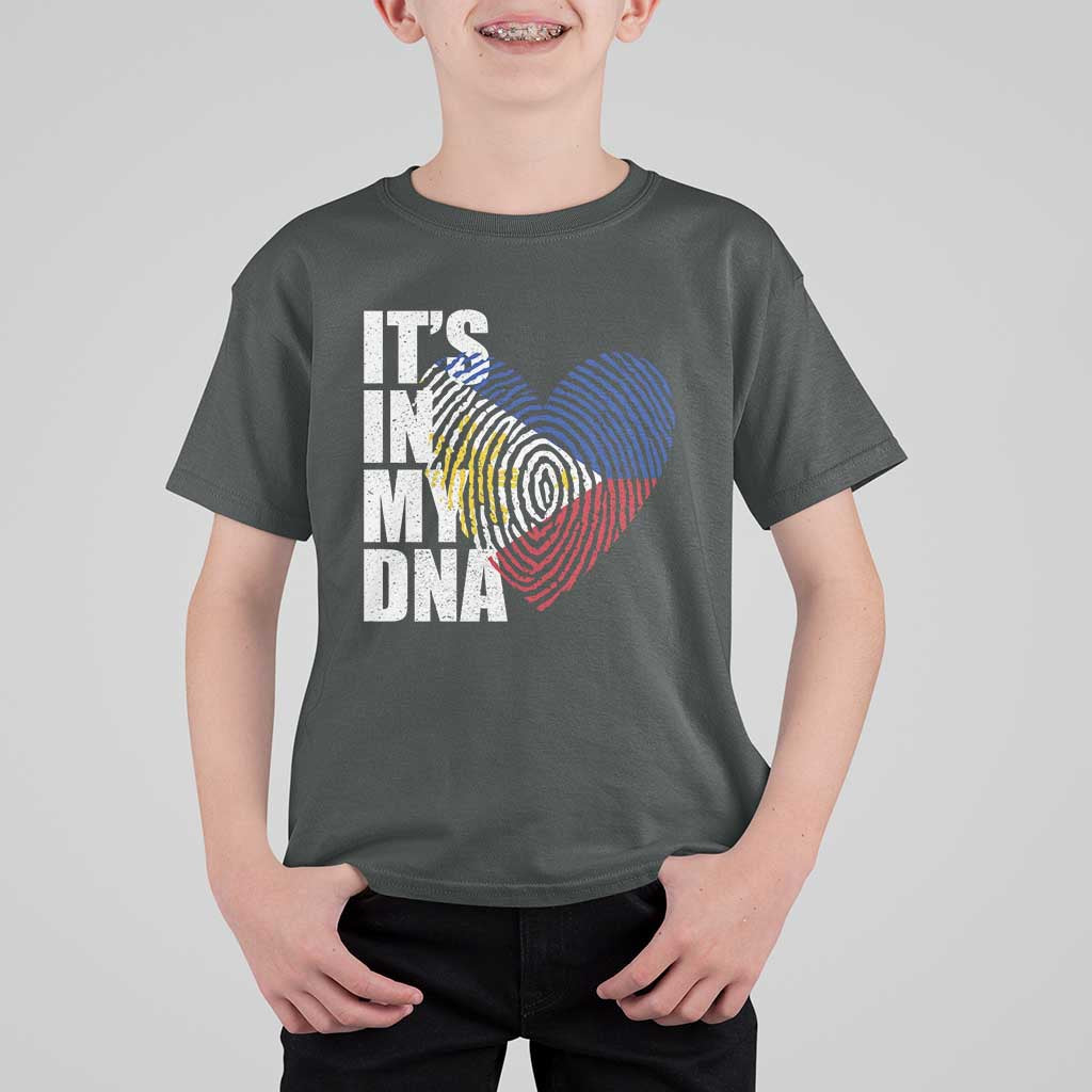 Filipino Pride T Shirt For Kid Its In My DNA Patriotic Philippines Flag - Wonder Print Shop