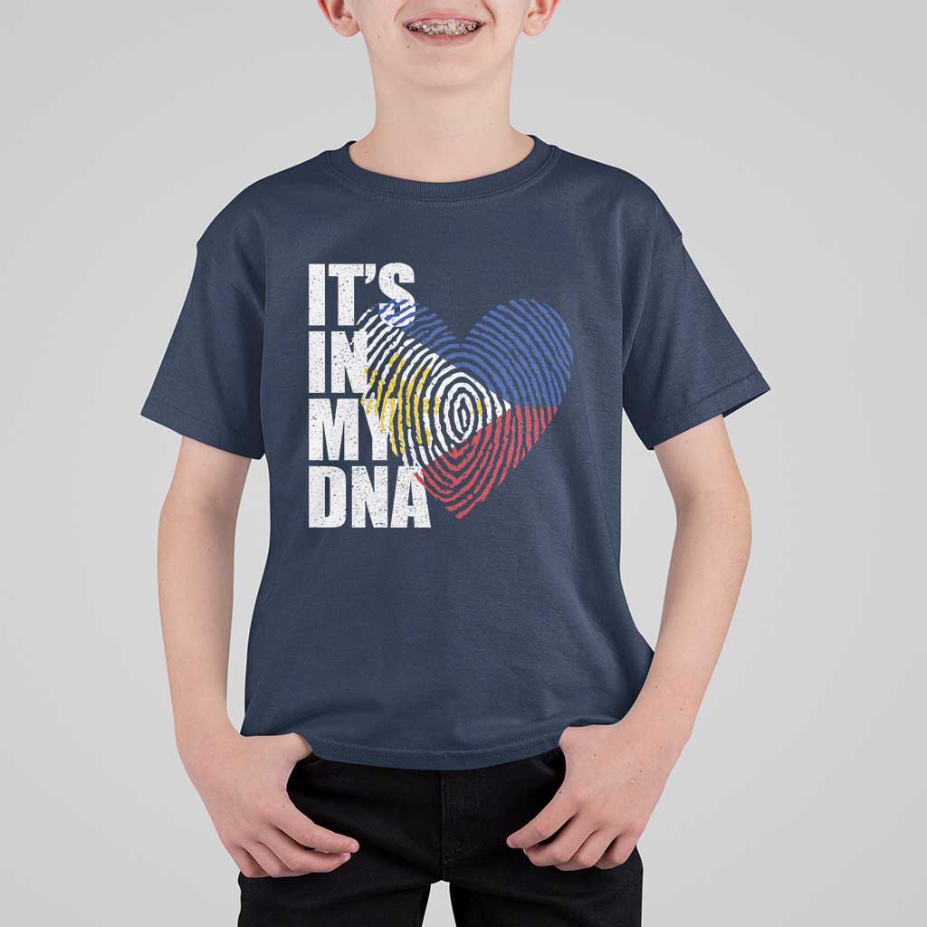 Filipino Pride T Shirt For Kid Its In My DNA Patriotic Philippines Flag - Wonder Print Shop