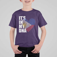 Filipino Pride T Shirt For Kid Its In My DNA Patriotic Philippines Flag - Wonder Print Shop