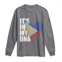 Filipino Pride Long Sleeve Shirt Its In My DNA Patriotic Philippines Flag - Wonder Print Shop