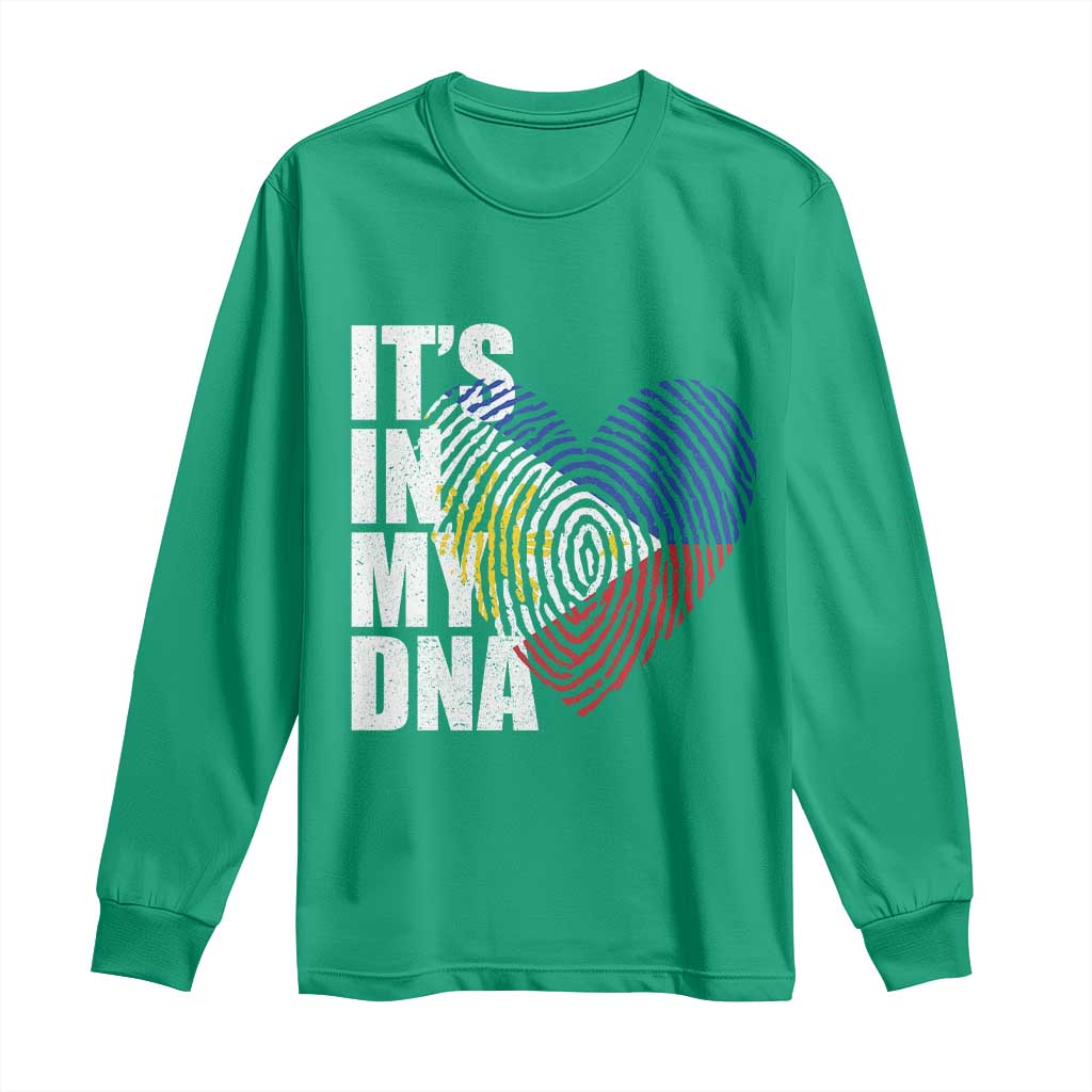 Filipino Pride Long Sleeve Shirt Its In My DNA Patriotic Philippines Flag - Wonder Print Shop