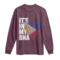 Filipino Pride Long Sleeve Shirt Its In My DNA Patriotic Philippines Flag - Wonder Print Shop