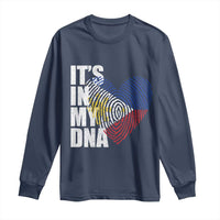 Filipino Pride Long Sleeve Shirt Its In My DNA Patriotic Philippines Flag - Wonder Print Shop