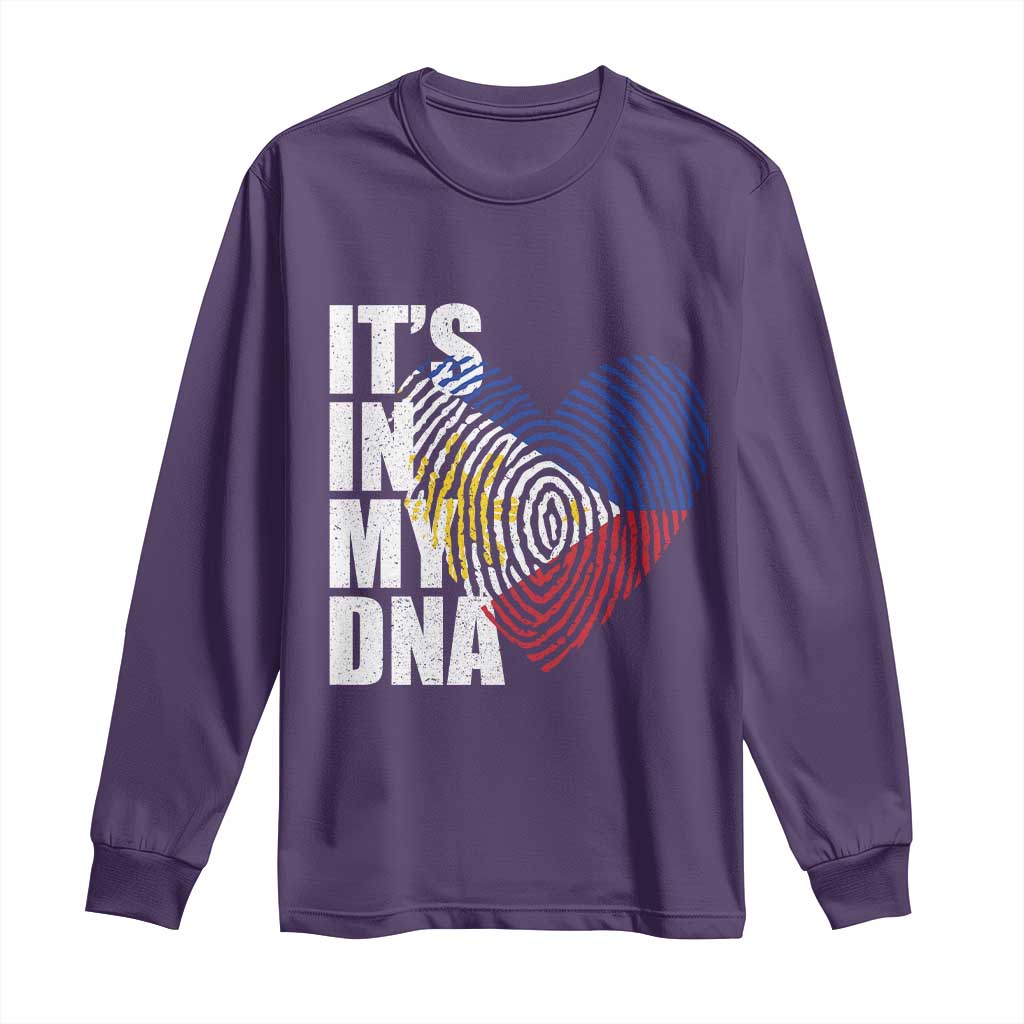 Filipino Pride Long Sleeve Shirt Its In My DNA Patriotic Philippines Flag - Wonder Print Shop