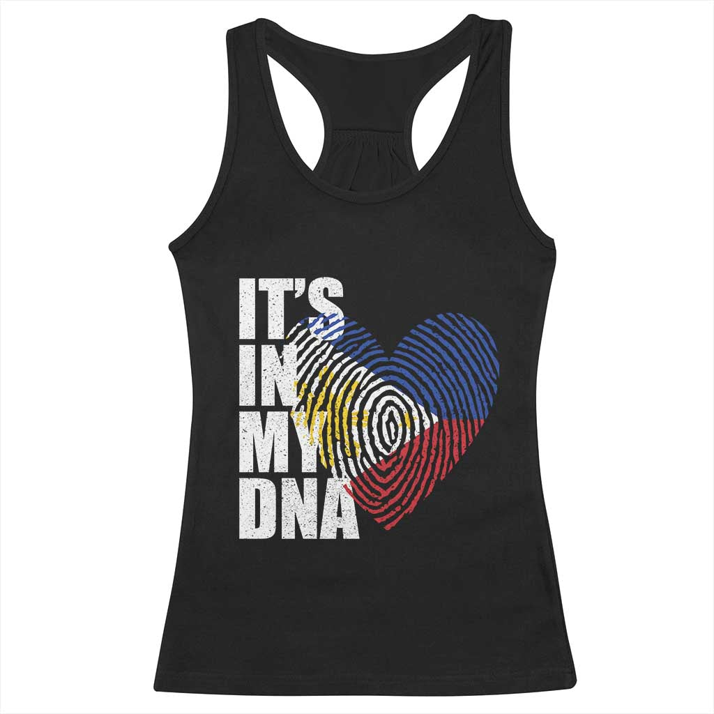 Filipino Pride Racerback Tank Top Its In My DNA Patriotic Philippines Flag - Wonder Print Shop