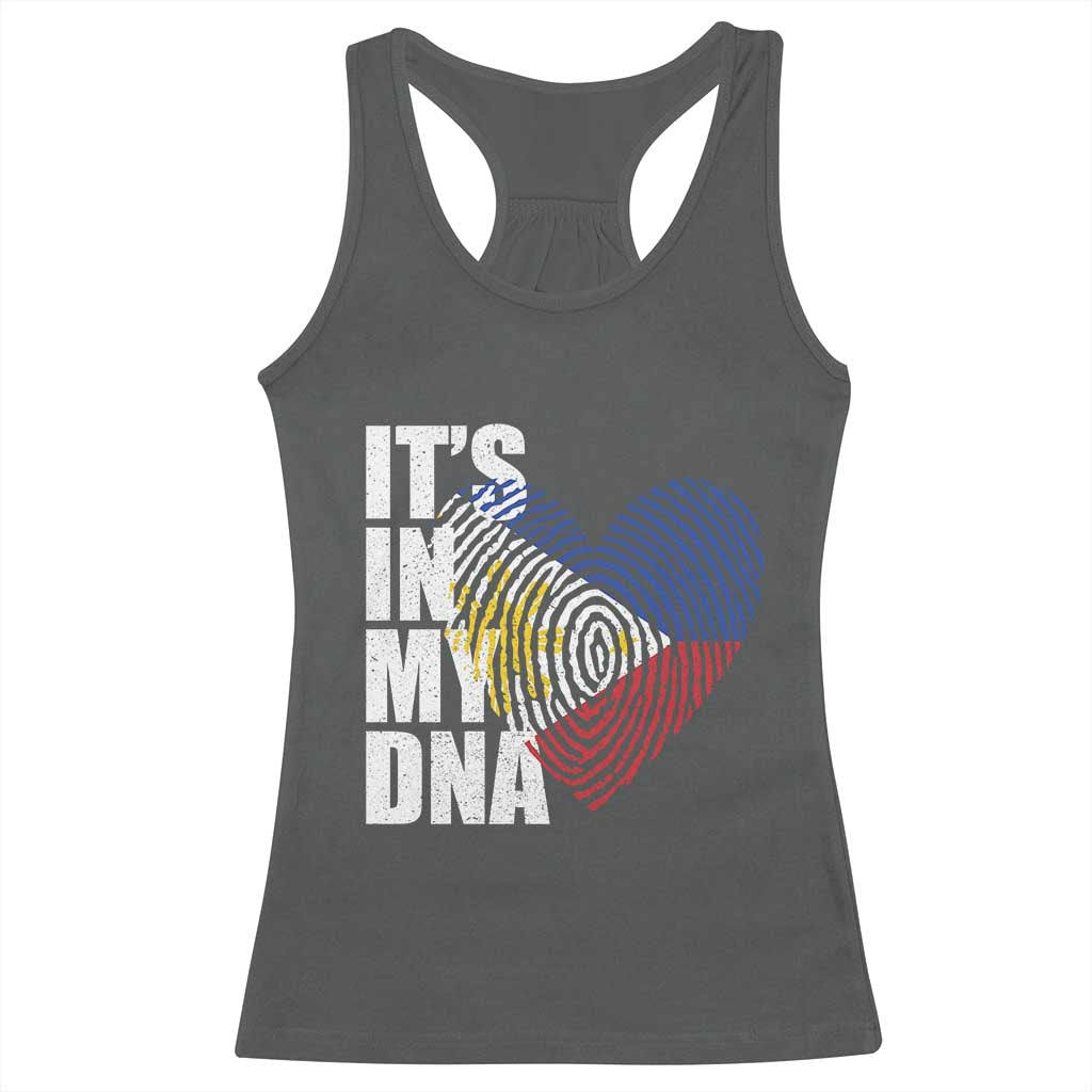 Filipino Pride Racerback Tank Top Its In My DNA Patriotic Philippines Flag - Wonder Print Shop