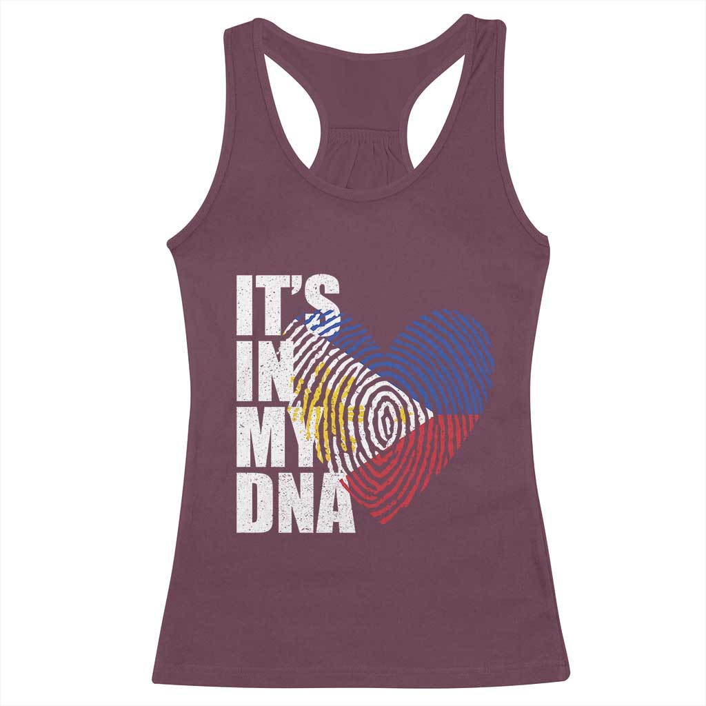 Filipino Pride Racerback Tank Top Its In My DNA Patriotic Philippines Flag - Wonder Print Shop