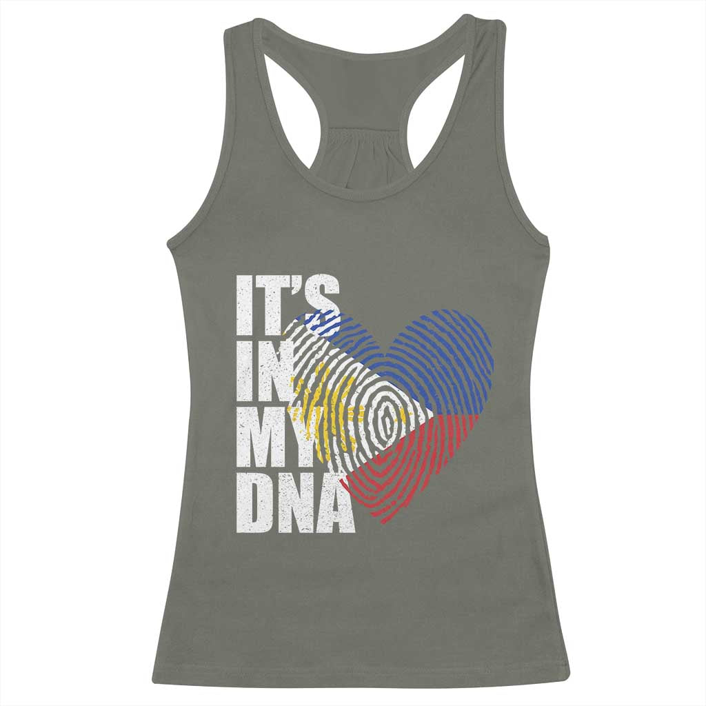 Filipino Pride Racerback Tank Top Its In My DNA Patriotic Philippines Flag - Wonder Print Shop