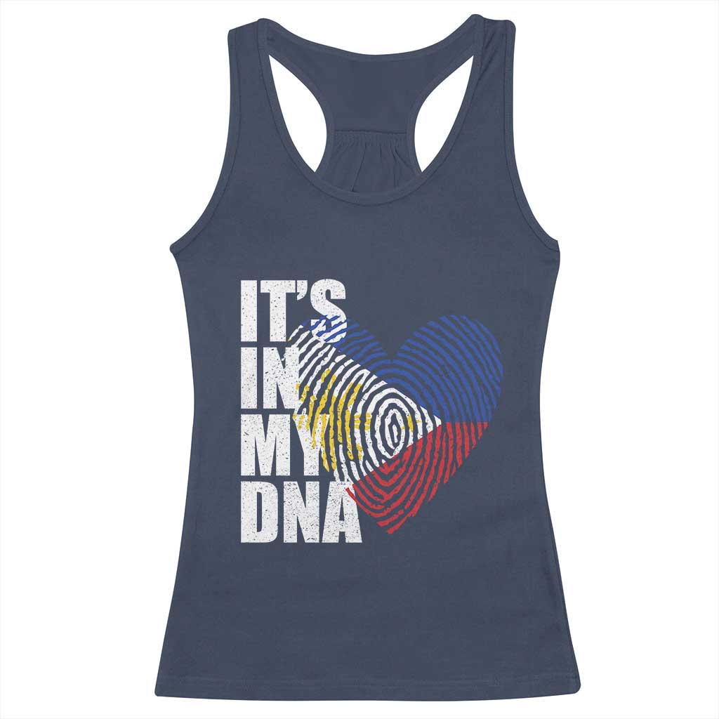 Filipino Pride Racerback Tank Top Its In My DNA Patriotic Philippines Flag - Wonder Print Shop