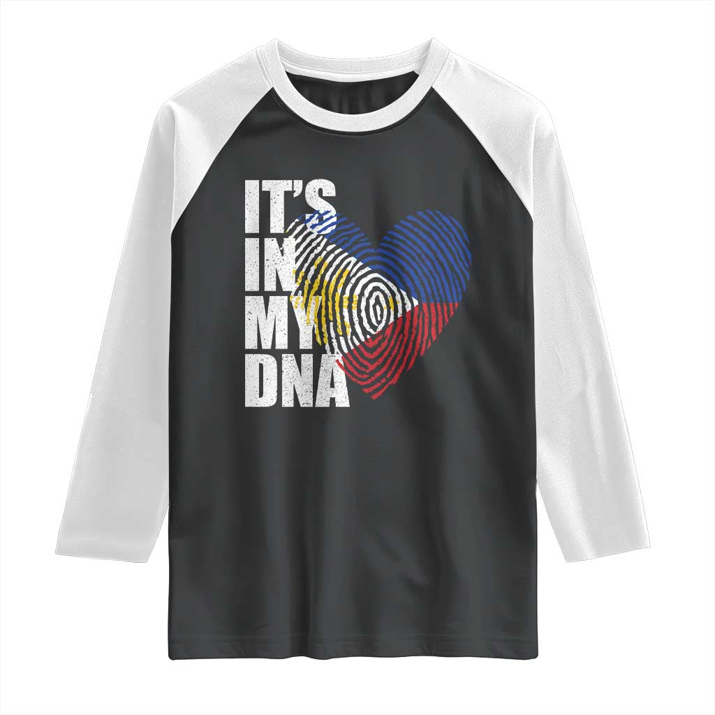Filipino Pride Raglan Shirt Its In My DNA Patriotic Philippines Flag - Wonder Print Shop
