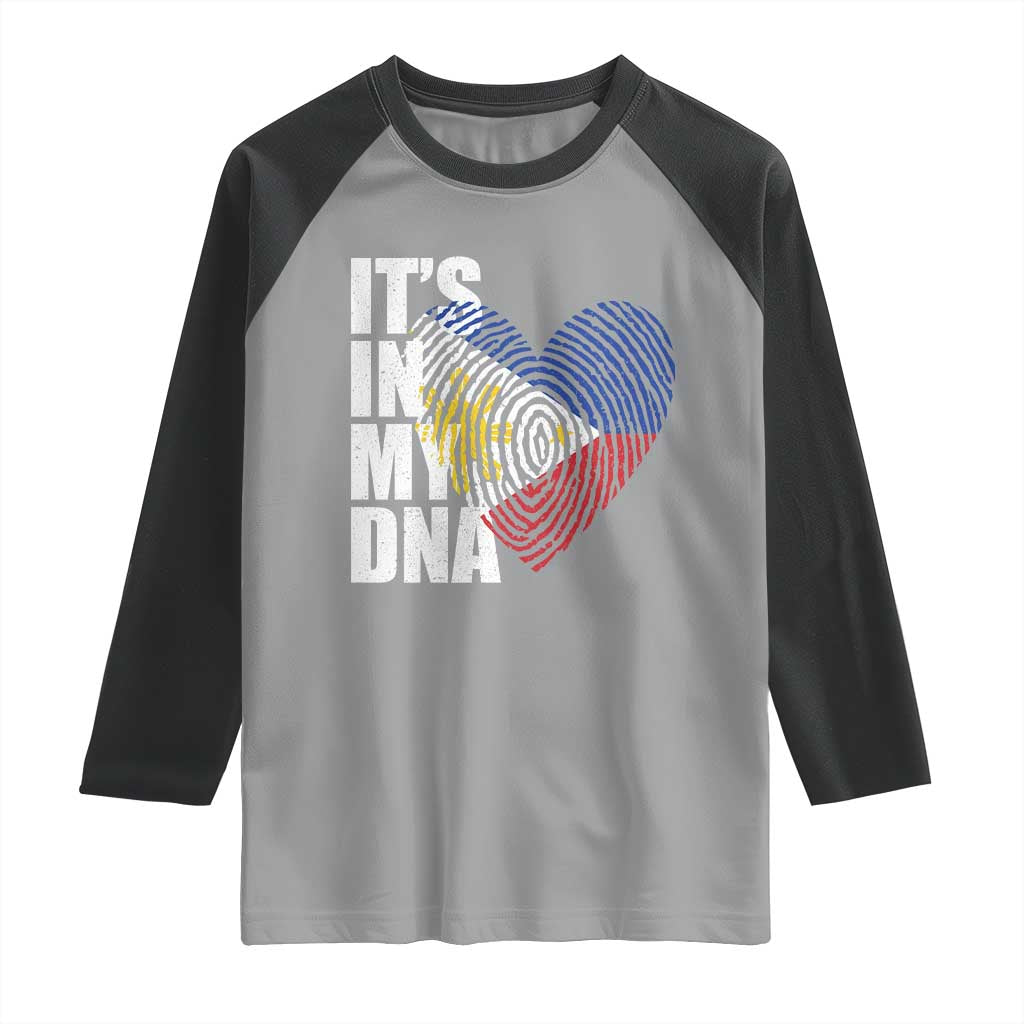 Filipino Pride Raglan Shirt Its In My DNA Patriotic Philippines Flag - Wonder Print Shop