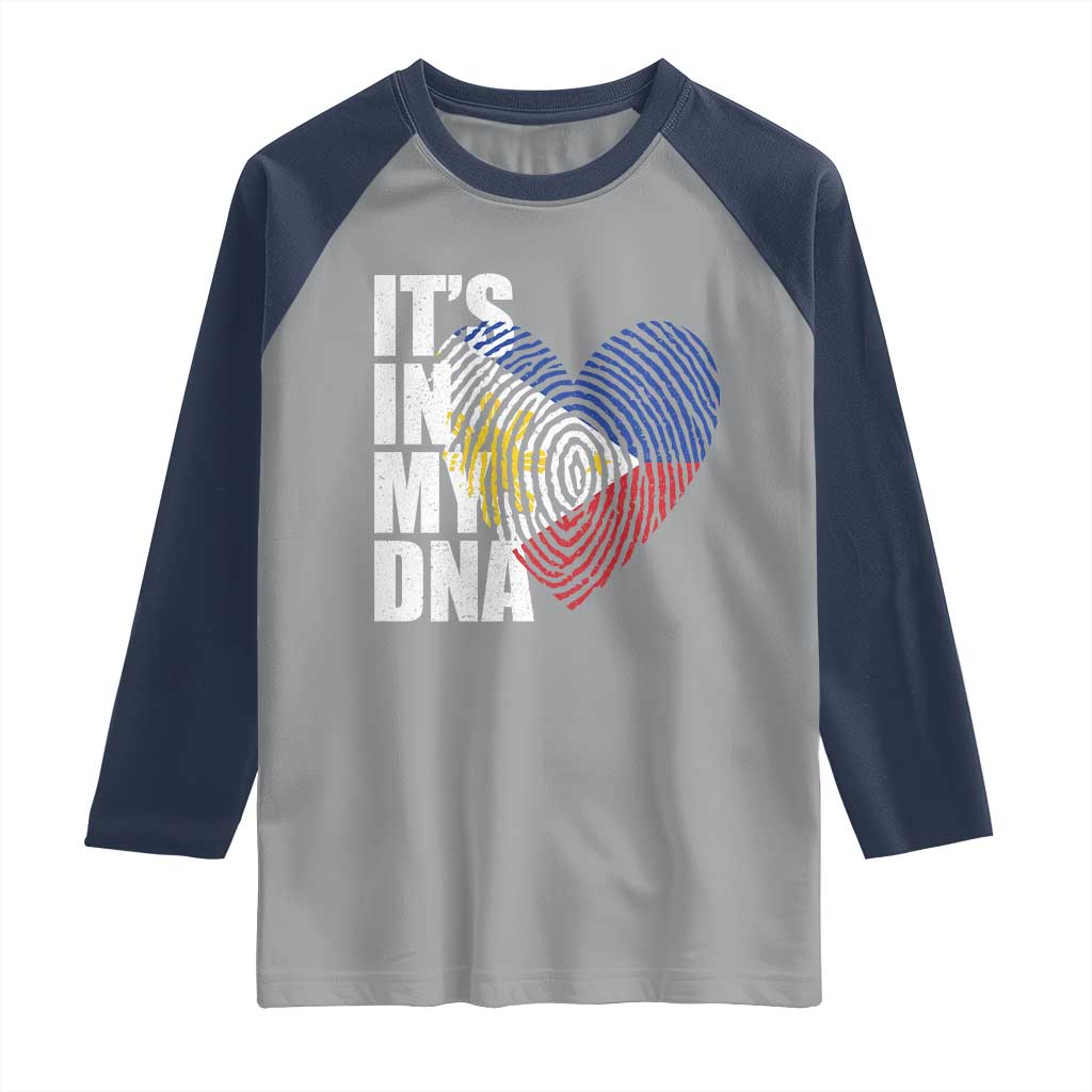 Filipino Pride Raglan Shirt Its In My DNA Patriotic Philippines Flag - Wonder Print Shop