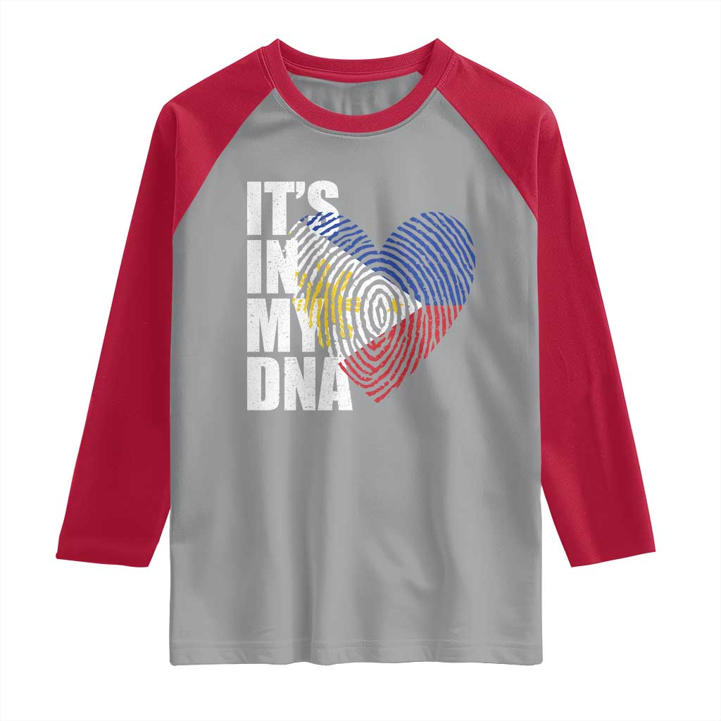 Filipino Pride Raglan Shirt Its In My DNA Patriotic Philippines Flag - Wonder Print Shop