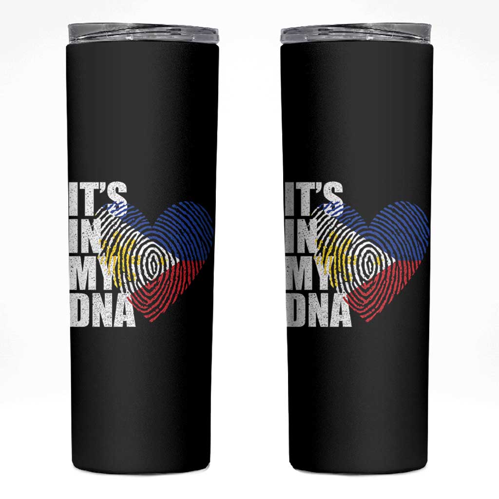 Filipino Pride Skinny Tumbler Its In My DNA Patriotic Philippines Flag - Wonder Print Shop