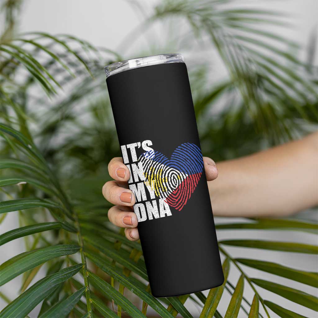 Filipino Pride Skinny Tumbler Its In My DNA Patriotic Philippines Flag - Wonder Print Shop