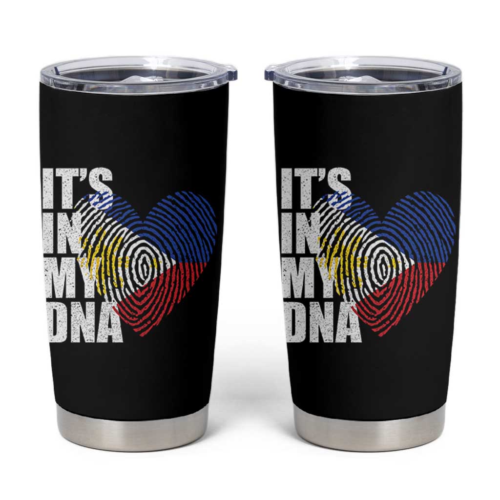 Filipino Pride Tumbler Cup Its In My DNA Patriotic Philippines Flag - Wonder Print Shop